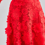 Chic coral floral lace set for beach weddings