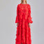 Amal Set Coral floral lace two-piece summer outfit