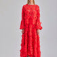 Amal Set Coral floral lace two-piece summer outfit