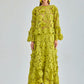 Amal Set Green floral lace two-piece outfit for spring