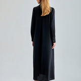 Timeless black silk maxi dress for evening wear