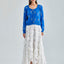 Timeless Daisy Cardigan Blue with subtle embroidery and a cozy fit, ideal for both casual and formal wear