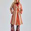 Evie Jacket Coral vibrant jacket with playful fringed patterns