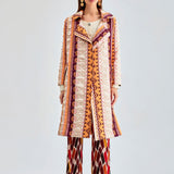 Statement-making pearl jacket with dynamic fringe texture