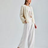 Elegant ivory Fanny Jacket combining floral charm with contemporary style