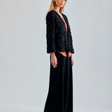 Sophisticated Fanny Jacket Black with refined floral design and contemporary edge